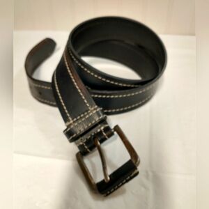 Men's Stone Mountain Black Genuine Leather Belt 34-36 Medium